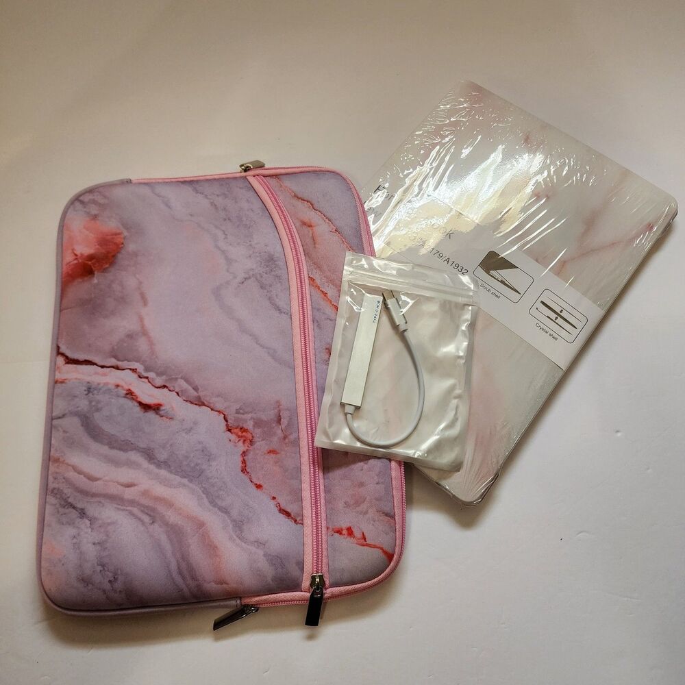 Universal Neoprene Carrying Case Pink Marble 13in Notebook Laptop Hard Shell